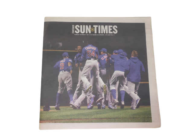 Cubs Win World Series Chicago Sun-Times Newspaper