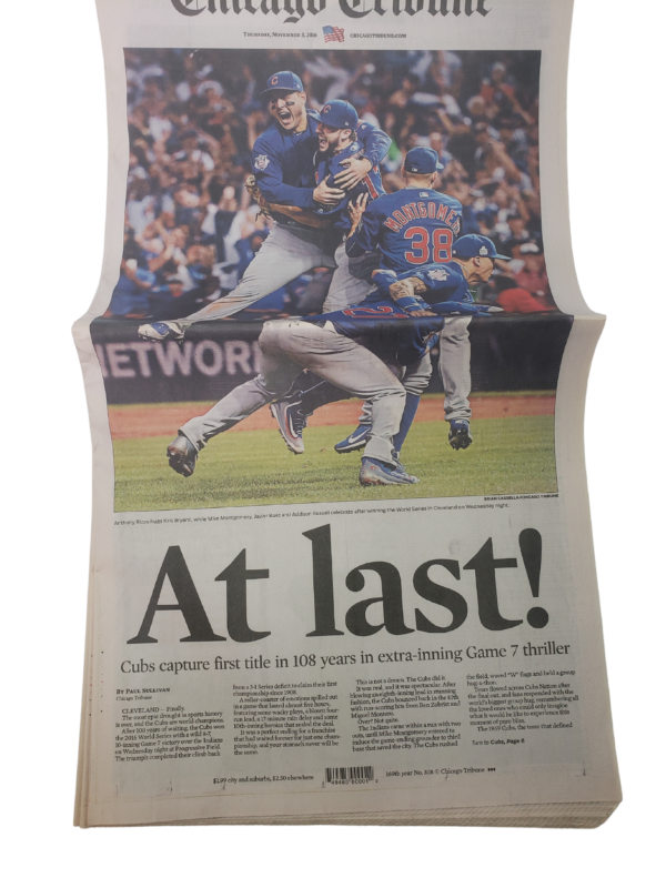 Cubs Win World Series Chicago Tribune Newspaper - Image 4